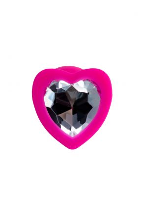 Розовая анальная втулка ToDo Diamond Heart Small
