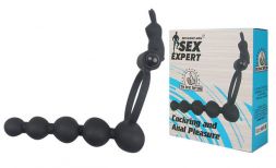 Насадка Sex Expert с анальными шариками и стимулятором клитора