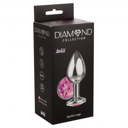 Анальная пробка Diamond Pink Sparkle Large