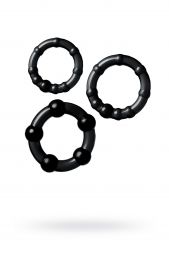 Черный набор эрекционных колец A-toys #769004