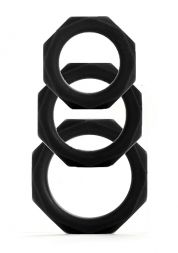 Набор эрекционных колец Octagon Rings Black