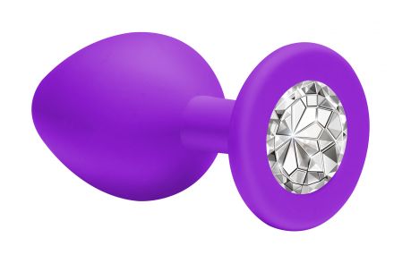 Анальная пробка Cutie Medium Purple Clear Crystal