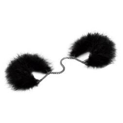 Черные наручники Bijoux Indiscrets с перьями
