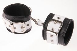 Черн-белые наручники Sitabella #3052