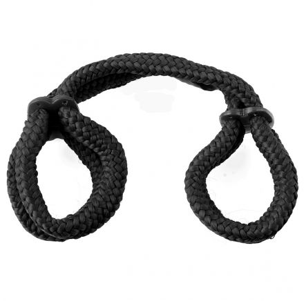 Черные наручники Silk Rope Love Cuffs